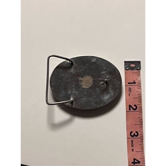 Vintage Abalone & Black Onyx Inlay Eagle Head Belt Buckle - Picture 5 of 10